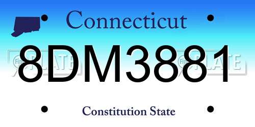 8DM3881 Connecticut License Plate