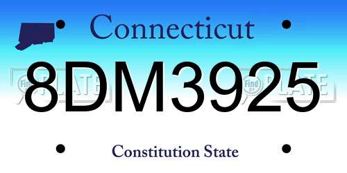 8DM3925 Connecticut License Plate