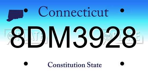 8DM3928 Connecticut License Plate
