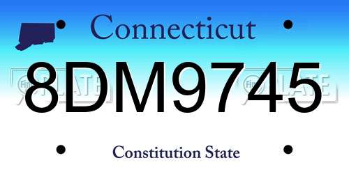 8DM9745 Connecticut License Plate