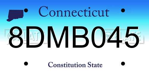 8DMB045 Connecticut License Plate