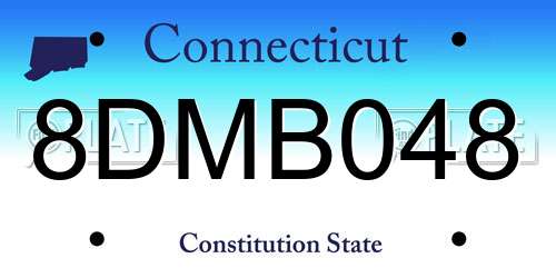 8DMB048 Connecticut License Plate