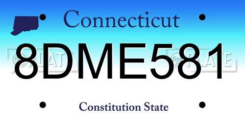 8DME581 Connecticut License Plate