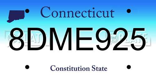 8DME925 Connecticut License Plate