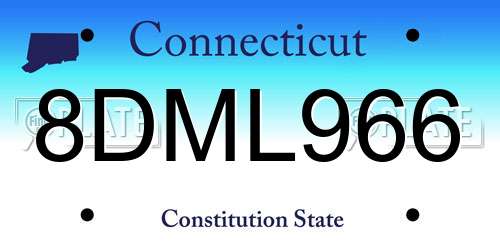 8DML966 Connecticut License Plate