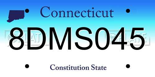 8DMS045 Connecticut License Plate