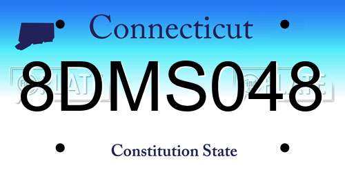 8DMS048 Connecticut License Plate