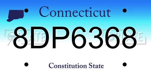 8DP6368 Connecticut License Plate