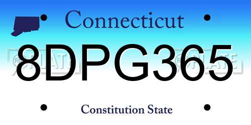 8DPG365 Connecticut License Plate