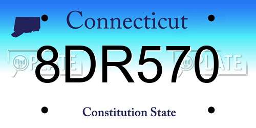 8DR570 Connecticut License Plate