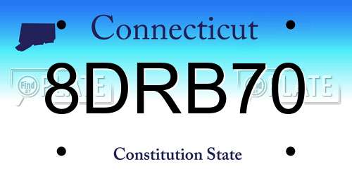8DRB70 Connecticut License Plate