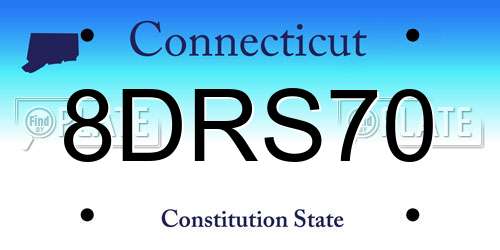 8DRS70 Connecticut License Plate