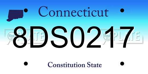 8DS0217 Connecticut License Plate