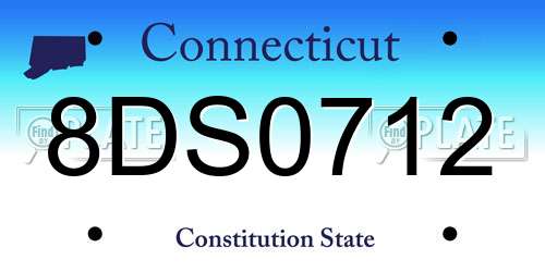 8DS0712 Connecticut License Plate