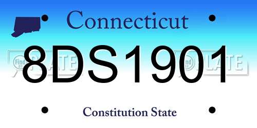 8DS1901 Connecticut License Plate