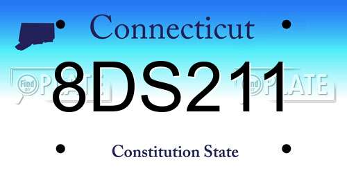 8DS211 Connecticut License Plate