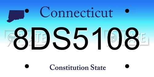 8DS5108 Connecticut License Plate