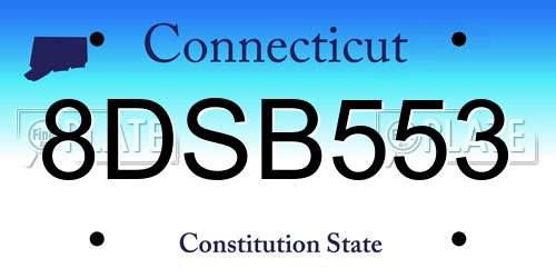 8DSB553 Connecticut License Plate