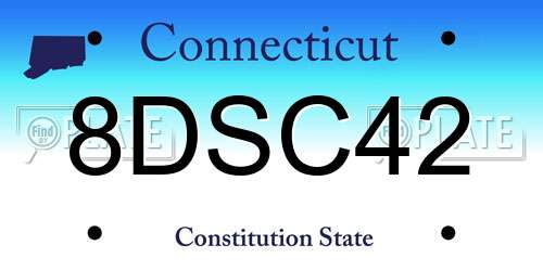 8DSC42 Connecticut License Plate