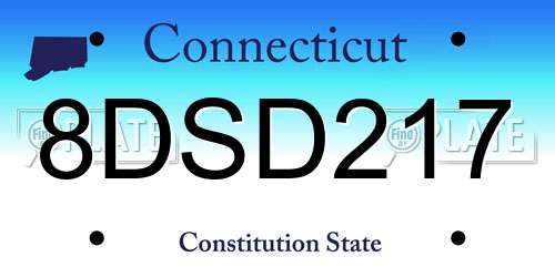8DSD217 Connecticut License Plate