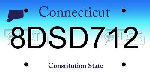 8DSD712 Connecticut License Plate