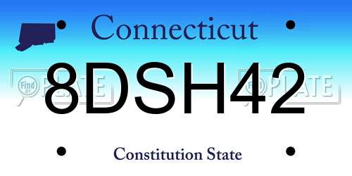 8DSH42 Connecticut License Plate