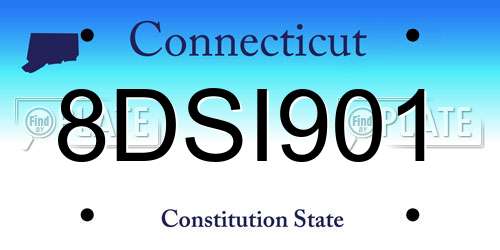 8DSI901 Connecticut License Plate