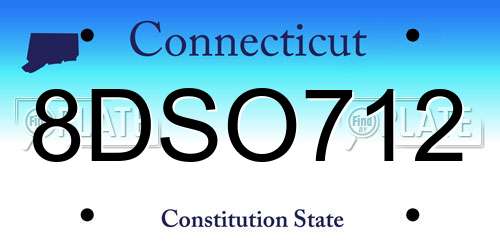8DSO712 Connecticut License Plate