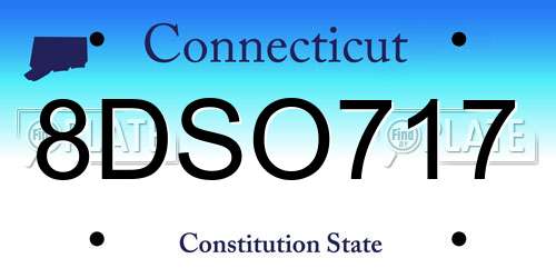 8DSO717 Connecticut License Plate