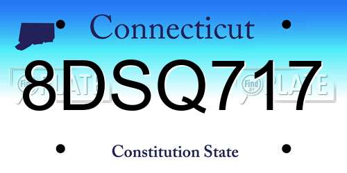 8DSQ717 Connecticut License Plate