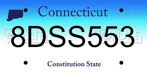 8DSS553 Connecticut License Plate