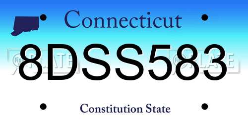 8DSS583 Connecticut License Plate