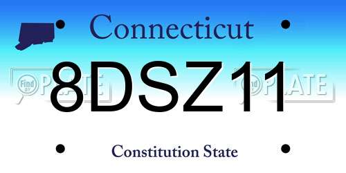 8DSZ11 Connecticut License Plate