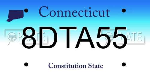 8DTA55 Connecticut License Plate