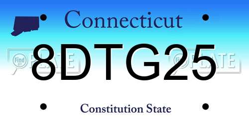 8DTG25 Connecticut License Plate