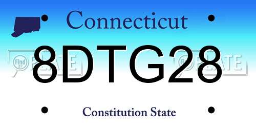 8DTG28 Connecticut License Plate