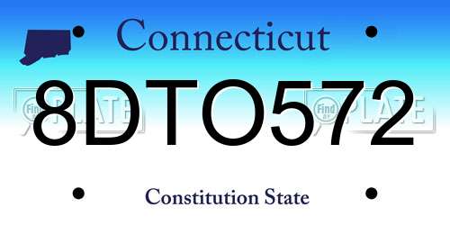 8DTO572 Connecticut License Plate