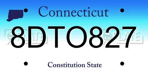 8DTO827 Connecticut License Plate