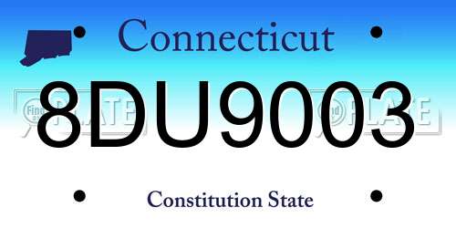8DU9003 Connecticut License Plate