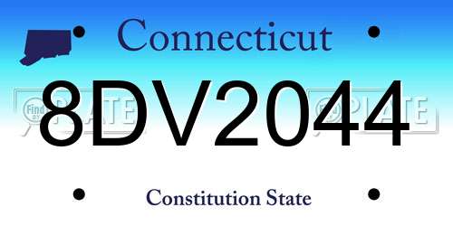 8DV2044 Connecticut License Plate