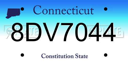 8DV7044 Connecticut License Plate