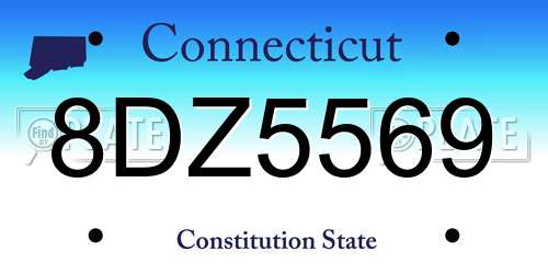8DZ5569 Connecticut License Plate
