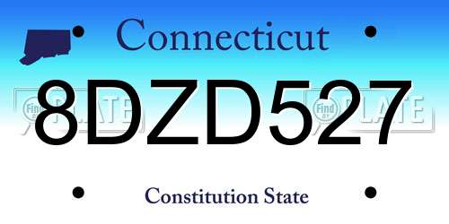 8DZD527 Connecticut License Plate