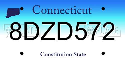 8DZD572 Connecticut License Plate