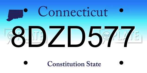 8DZD577 Connecticut License Plate