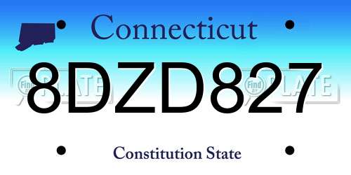 8DZD827 Connecticut License Plate