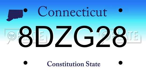 8DZG28 Connecticut License Plate
