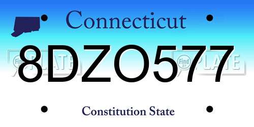 8DZO577 Connecticut License Plate