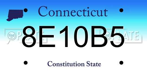 8E10B5 Connecticut License Plate