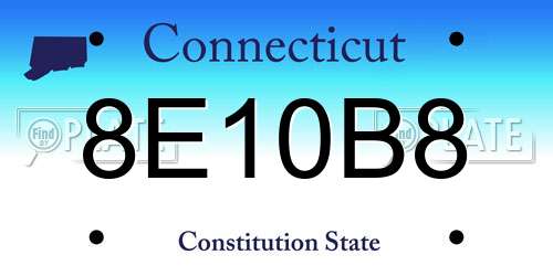 8E10B8 Connecticut License Plate
